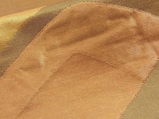 平和屋着物■六通柄袋帯 ふくれ織 石畳文 金糸 逸品 zy0325