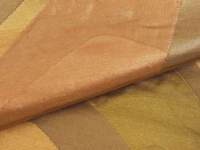 平和屋着物■六通柄袋帯 ふくれ織 石畳文 金糸 逸品 zy0325
