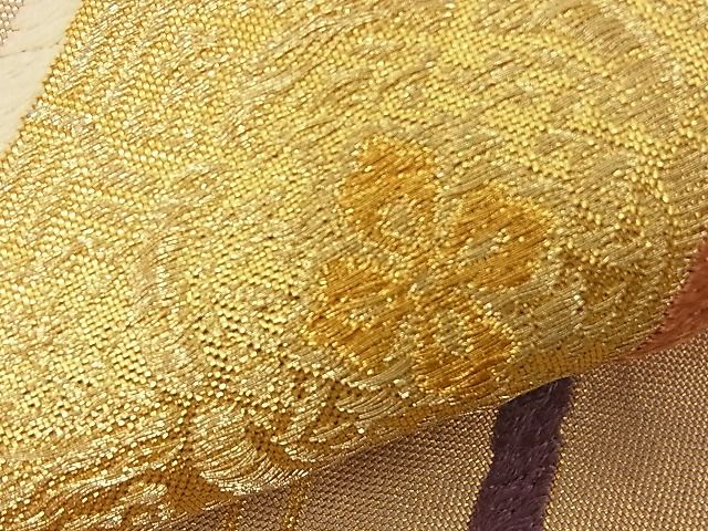 平和屋着物■佐賀錦 六通柄袋帯 唐織 檜垣吉祥文 金銀糸 逸品 n-bj0527