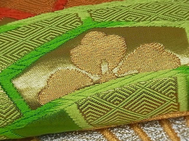 平和屋着物■六通柄袋帯 唐織 肩車菊花文 金銀糸 逸品 ng2539