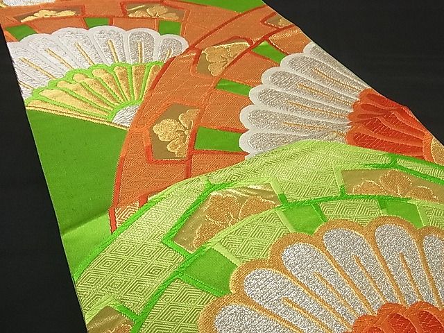平和屋着物■六通柄袋帯 唐織 肩車菊花文 金銀糸 逸品 ng2539