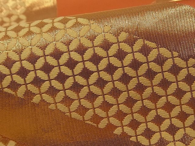 平和屋着物■六通柄袋帯 吉祥文様 金糸 逸品 by0480