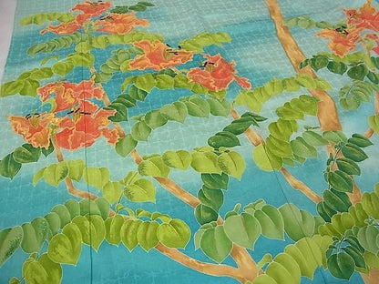 期間限定セール30％off●希少　創業130年　江戸染繍友禅　大彦　訪問着　洋花文　暈し染　金糸　逸品s442