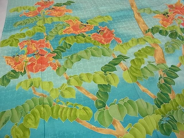 期間限定セール30％off●希少　創業130年　江戸染繍友禅　大彦　訪問着　洋花文　暈し染　金糸　逸品s442