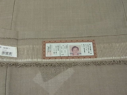 平和屋本店●超希少 本場結城紬 重要無形文化財 地機 １６０亀甲 飛び亀甲柄 奥順 証紙付き 逸品 未使用s961