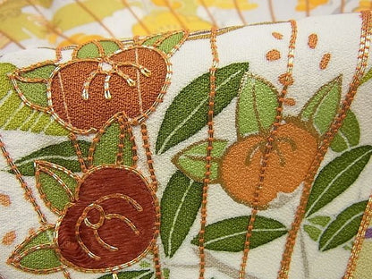 平和屋本店●極上　創業460年・千總　訪問着　駒刺繍　扇面吉祥花文　高島屋扱い　逸品　未使用s1353