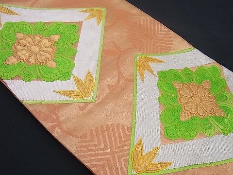 平和屋着物■六通柄袋帯 唐織 花菱文 金糸 逸品 n-sx0774
