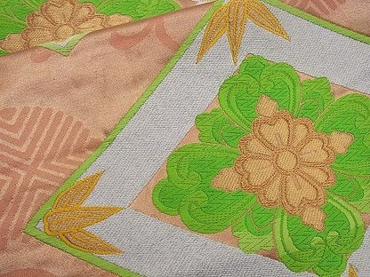 平和屋着物■六通柄袋帯 唐織 花菱文 金糸 逸品 n-sx0774