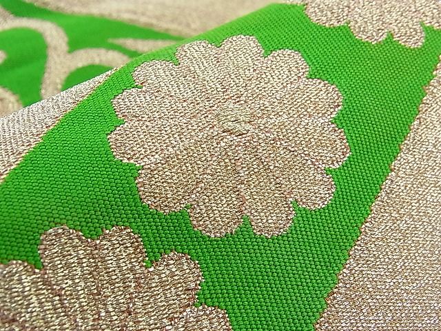 平和屋着物■六通柄袋帯 綴れ 菱吉祥桐花文 金糸 逸品 n-pe0034