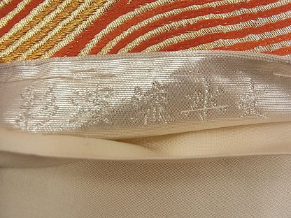 平和屋着物■六通柄袋帯 彩波流水文 金糸 逸品 n-pe0031