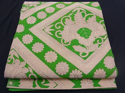 平和屋着物■六通柄袋帯 綴れ 菱吉祥桐花文 金糸 逸品 n-pe0034