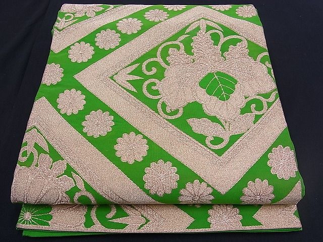 平和屋着物■六通柄袋帯 綴れ 菱吉祥桐花文 金糸 逸品 n-pe0034