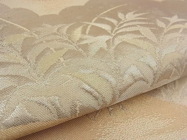 平和屋着物■六通柄袋帯 遠山草花文 金銀糸 逸品 n-pe0032