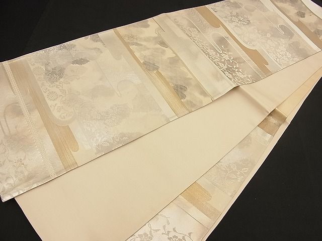 平和屋着物■西陣 六通柄袋帯 流水花唐草文 金銀糸 逸品 n-bj0577