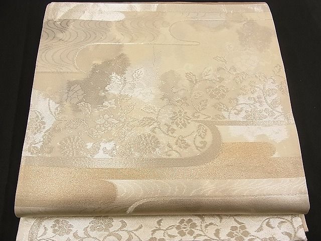 平和屋着物■西陣 六通柄袋帯 流水花唐草文 金銀糸 逸品 n-bj0577