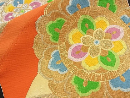 平和屋着物■六通柄袋帯 唐織 正倉院花文 金銀糸 逸品 n-bj0583