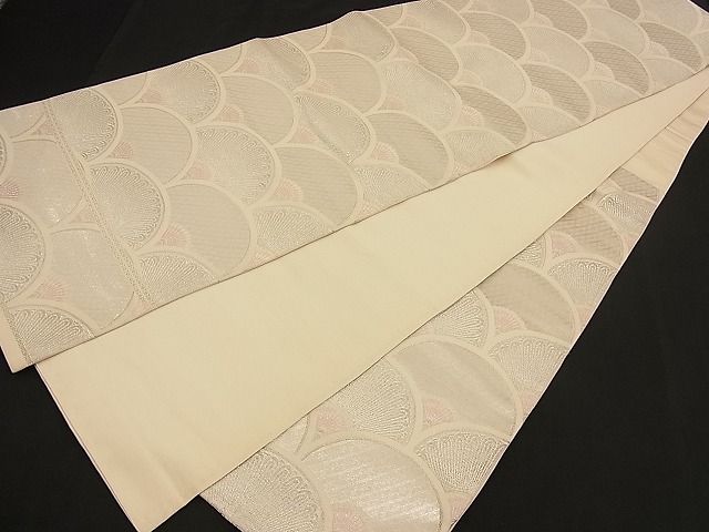 平和屋着物■六通柄袋帯 唐織 吉祥青海波 銀糸 逸品 n-bj0580