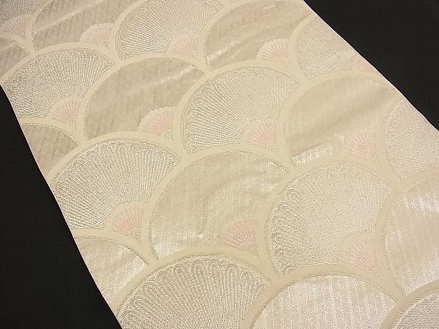 平和屋着物■六通柄袋帯 唐織 吉祥青海波 銀糸 逸品 n-bj0580