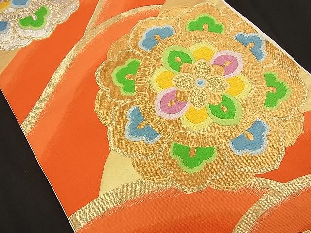 平和屋着物■六通柄袋帯 唐織 正倉院花文 金銀糸 逸品 n-bj0583