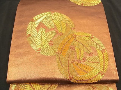 平和屋着物■六通柄袋帯 寿松丸紋 金糸 逸品 n-bj0588