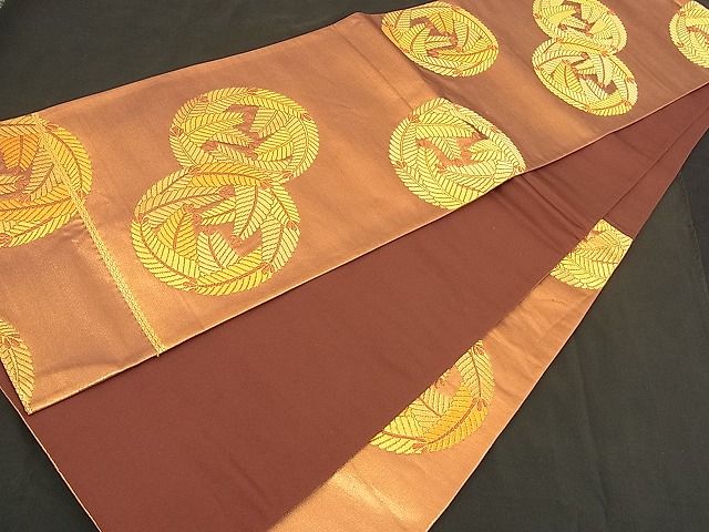 平和屋着物■六通柄袋帯 寿松丸紋 金糸 逸品 n-bj0588