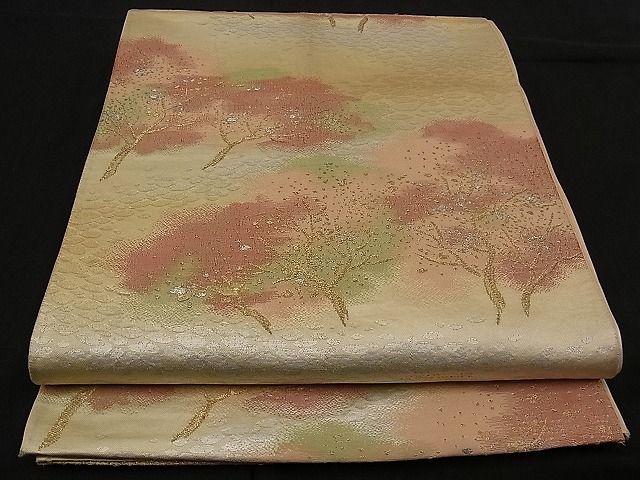 平和屋着物■六通柄袋帯 樹林文 金銀糸 逸品 n-pe0013