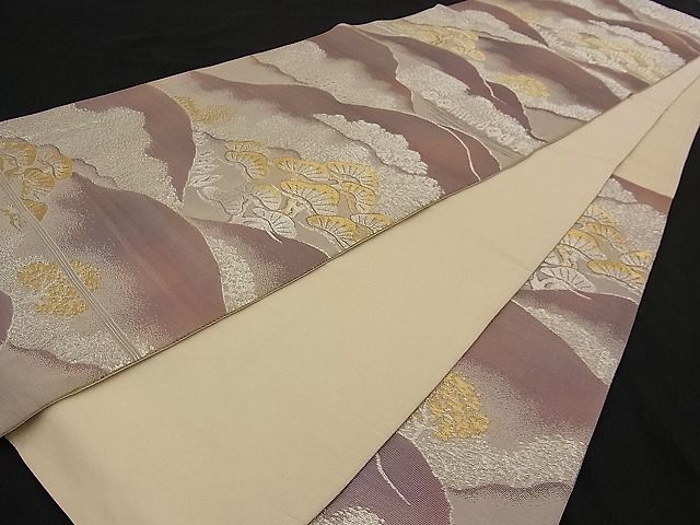 平和屋着物■六通柄袋帯 遠山松文 金銀糸 逸品 n-pe0015