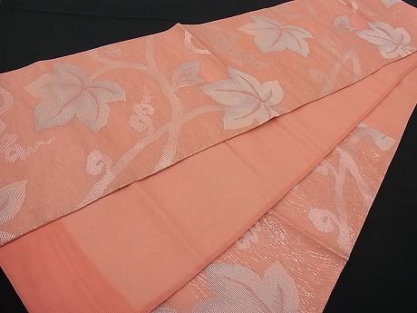 平和屋着物■夏物 六通柄袋帯 蔦の葉文 銀糸 逸品 n-ar1852