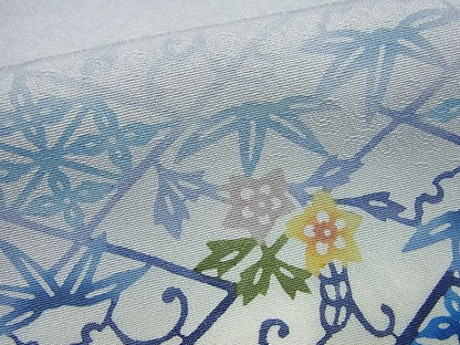平和屋本店●最高級　城間栄順　本場琉球紅型　訪問着　菱草花文　逸品3s1809
