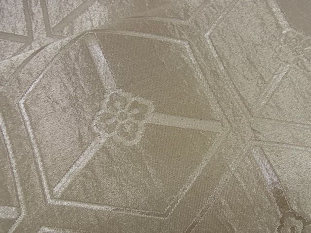 平和屋着物■六通柄袋帯 花菱亀甲文 銀糸 逸品 n-nr0040