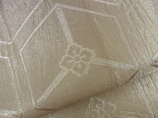平和屋着物■六通柄袋帯 花菱亀甲文 銀糸 逸品 n-nr0040