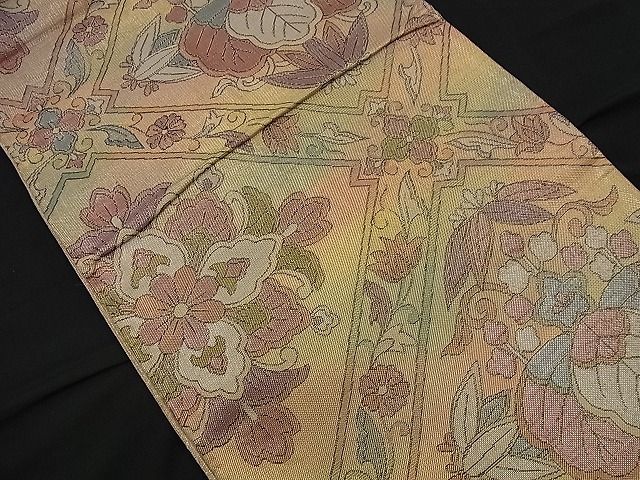 平和屋着物■佐賀錦 六通柄袋帯 吉祥花唐草文 金糸 逸品 n-nr0044