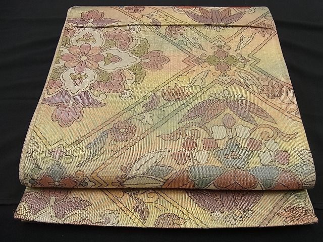 平和屋着物■佐賀錦 六通柄袋帯 吉祥花唐草文 金糸 逸品 n-nr0044