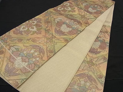 平和屋着物■佐賀錦 六通柄袋帯 吉祥花唐草文 金糸 逸品 n-nr0044