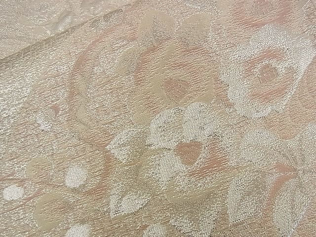 平和屋着物■西陣　六通柄袋帯　地紙草花文　銀糸　逸品　n-qw0123