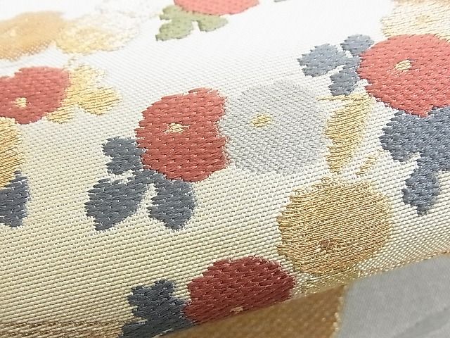 平和屋着物■六通柄袋帯 吉祥花文 金糸 逸品 n-rv0028