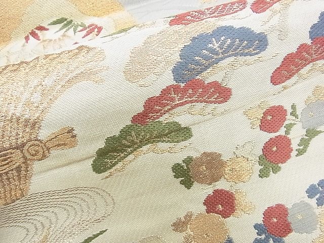 平和屋着物■六通柄袋帯 吉祥花文 金糸 逸品 n-rv0028