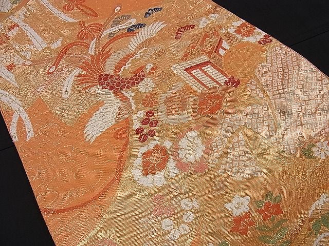 平和屋着物■佐賀錦 六通柄袋帯 鳳凰貴重花文 金糸 逸品 n-di0240