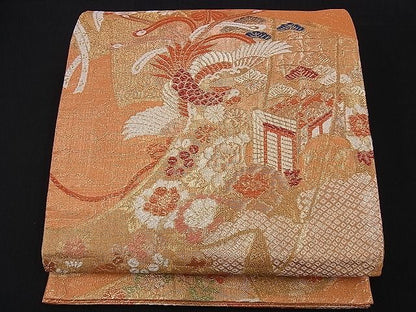 平和屋着物■佐賀錦 六通柄袋帯 鳳凰貴重花文 金糸 逸品 n-di0240
