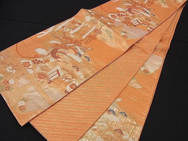 平和屋着物■佐賀錦 六通柄袋帯 鳳凰貴重花文 金糸 逸品 n-di0240
