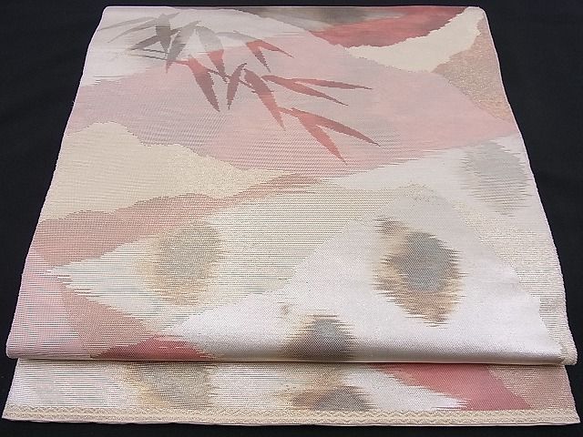 平和屋着物■六通柄袋帯 枝垂れ柳文 金銀糸 逸品 n-je2195
