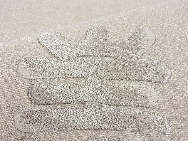 平和屋着物■袋帯 総刺繍 綴れ 寿字文 銀糸 逸品 n-je2225