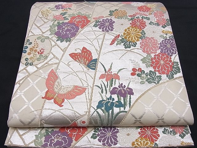 平和屋着物■六通柄袋帯 唐織 能衣小袖 金銀糸 逸品 n-je2223
