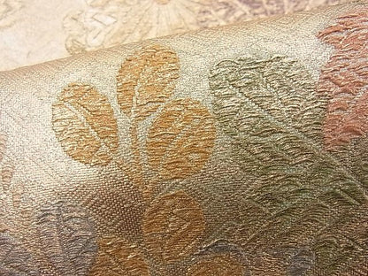 平和屋着物■六通柄袋帯 秋草文 金彩 逸品 n-je2216