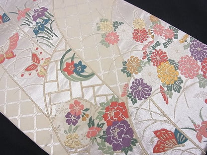 平和屋着物■六通柄袋帯 唐織 能衣小袖 金銀糸 逸品 n-je2223
