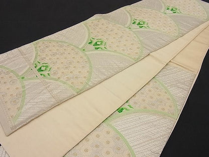 平和屋着物■六通柄袋帯 唐織 菊尽くし青海波 金銀糸 逸品 n-ip0343
