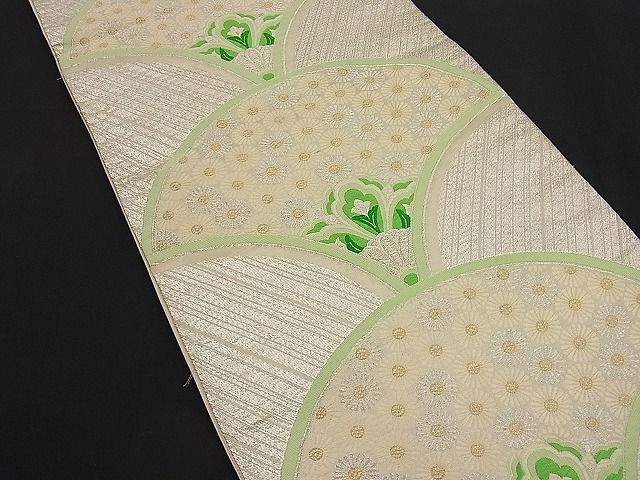 平和屋着物■六通柄袋帯 唐織 菊尽くし青海波 金銀糸 逸品 n-ip0343
