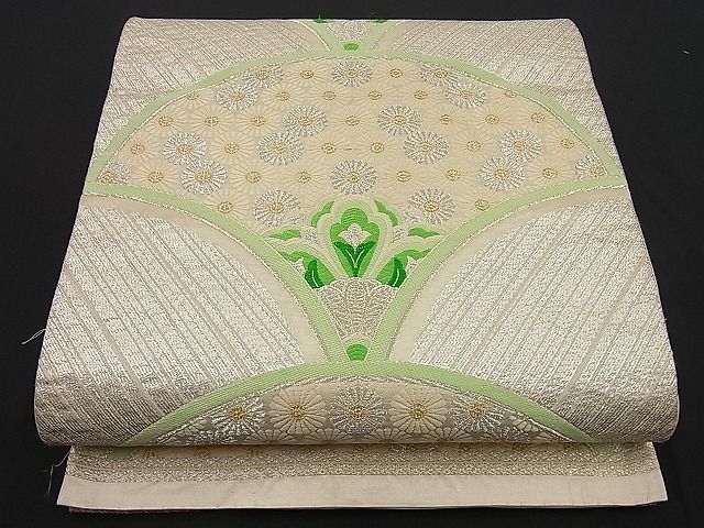 平和屋着物■六通柄袋帯 唐織 菊尽くし青海波 金銀糸 逸品 n-ip0343