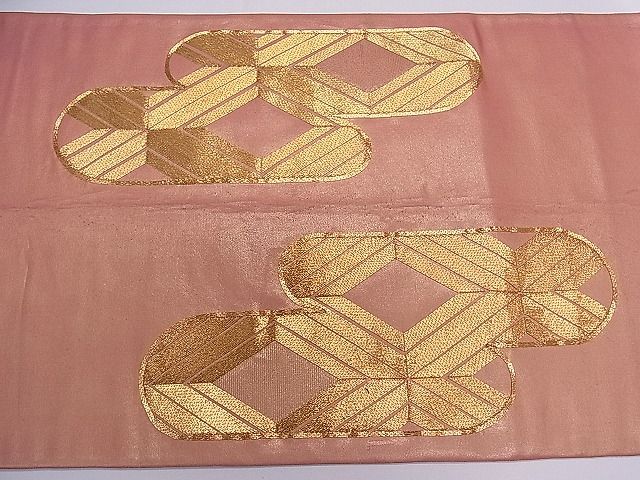 平和屋着物■太鼓柄袋帯 駒刺繍 エ霞文 金糸 逸品 ch2799
