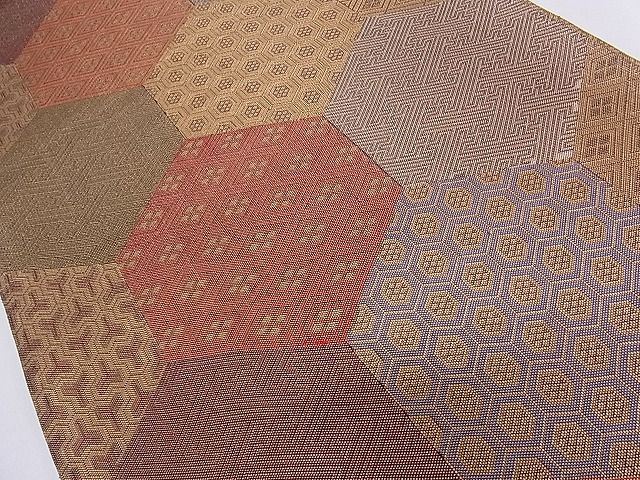 平和屋着物■六通柄袋帯 亀甲吉祥文 金糸 逸品 ch2820